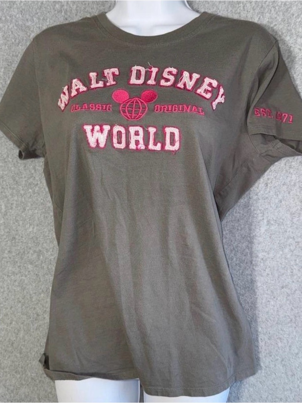 Walt Disney World Classic Original Est 1971 Gray Graphic T Shirt Women's Large